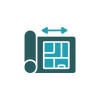 blueprint icons colors design vector