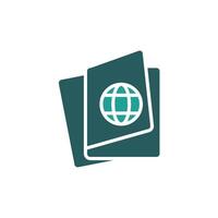 passport icons colors design vector