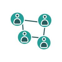business network icons colors design vector