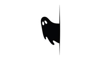 Friendly ghost character silhouette vector