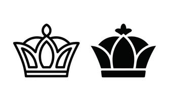 Royal crown collection graphic set silhouette vector