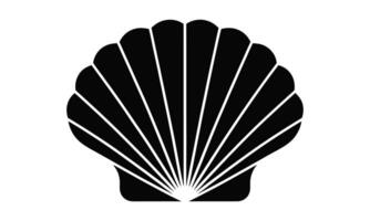 Ocean seashell outline silhouette vector