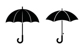 Collection of umbrella shapes silhouette vector