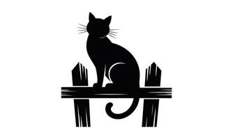 Stylized cat outline silhouette vector