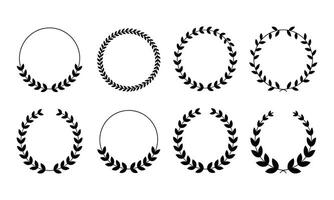 Laurel wreath graphic set silhouette vector