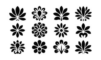 Simple flower icon design silhouette vector