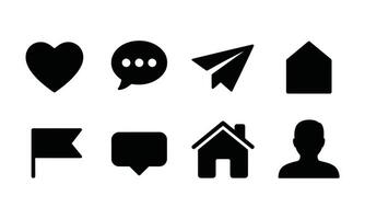 Social media icons set silhouette vector