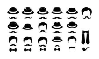 Man wearing fedora hat silhouette vector