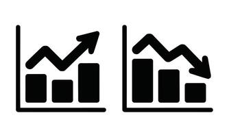 Business data analysis chart silhouette vector