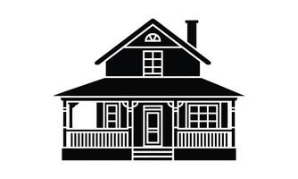 Simple house outline silhouette vector