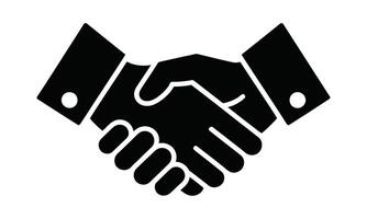 Handshake shilhouette icon vector