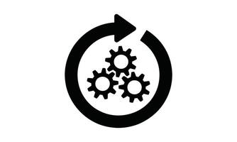 Business process flow icons set silhouette vector