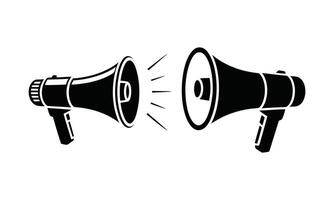 Megaphone announcement communication symbol silhouette vector