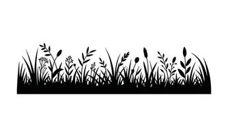 Stylized grass field silhouette vector