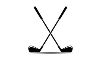 Two hockey sticks playing game silhouette vector
