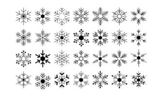 Winter snowflake collection silhouette vector