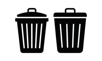 Simple trash can icon silhouette vector