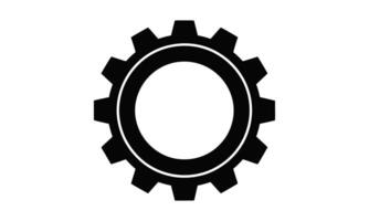 Gear cog configuration control icon silhouette vector
