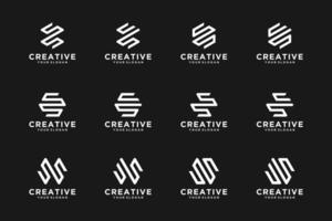 set of initial letter S S logo, logo reference for your business vector