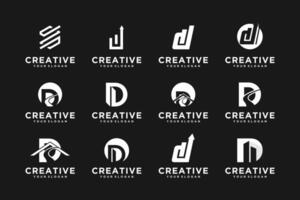 set of initial letters D, logo reference for your business vector