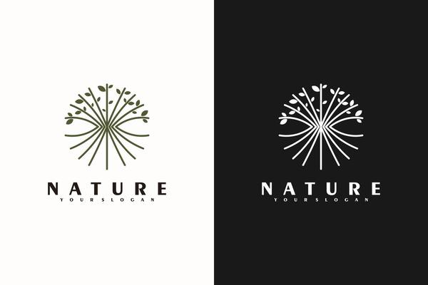 abstract tree logo, logo inspiration