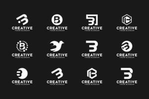 set of initial letter B, logo reference for starting your business vector