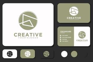 logo alphabet initial G, abstract logo with circle block concept vector