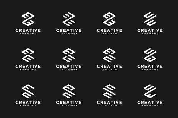 set of initial letters E E, logo reference for your business