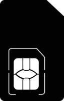 Minimalist SIM Card Icon Black and White Tech and Mobile Interfaces vector