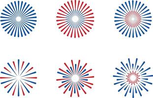 Set of Vibrant Fireworks vector