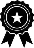 Star-Rated Achievement Badge Icon Design for Recognition vector