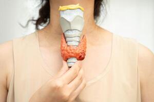 Hyperthyroidism Overactive Thyroid, Thyroid Lymphoma, Asian woman with thyroid gland human photo