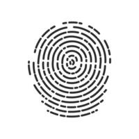 Unique fingerprint finger print icon, ID private information code vector