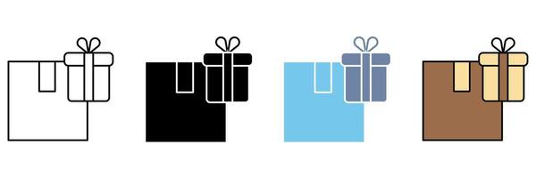 Art GIFT BOX concept line icon. Simple element illustration. vector