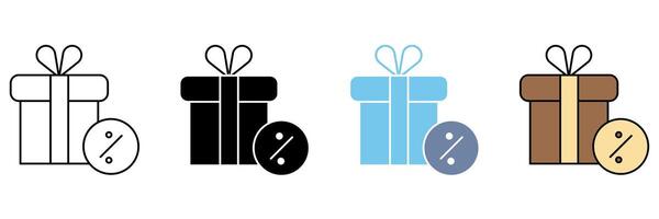 DISCOUNT concept line icon. Simple element illustration. vector