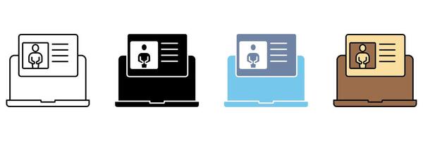 ONLINE IDENTITY concept line icon. Simple element illustration. vector