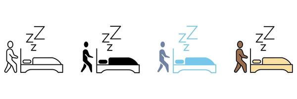 SLEEPWALKING concept line icon. Simple element illustration. vector