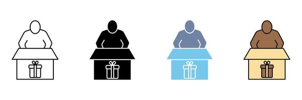 UNBOXING concept line icon. Simple element illustration. vector