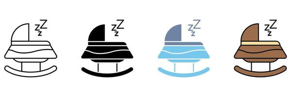crib concept line icon. Simple element illustration. vector