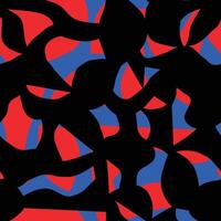 Seamless abstract pattern with organic cutout shapes in red, blue and black. Modern artistic collage style texture. vector