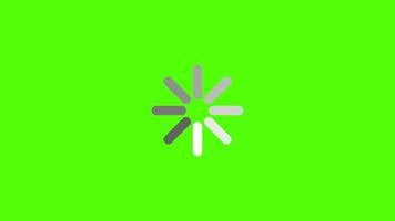 Minimal loading circle design showing buffering on green screen background, preloaded animation, upload and download status video
