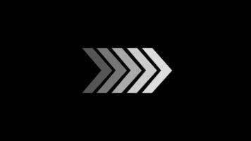 Looping white arrow swipe animation over black color background for easy compositing video