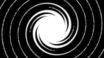 Hypnotic black and white spiral illusion forms and zigzag line a seamless looping psychedelic animation video