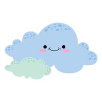 Funny cloud character weather design vector