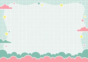 Pastel cloud design with stars vector