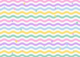 Colorful wavy pastel pattern design vector