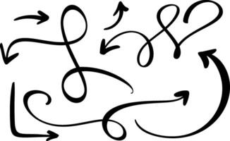 Design Curved Wavy Arrow. Bundle Simple Illustration Projects Set vector