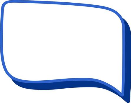 Blue bordered blank speech bubble offering creative space graphics, text, for comics, presentations with minimalist design vector