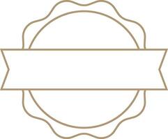 Customizable empty banner with circular scalloped edge and horizontal ribbon, ideal for adding creating and text logos or labels vector