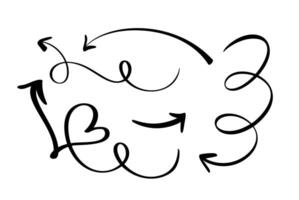 Set Curved Wavy Arrow. Design Simple Illustration Bundle Projects vector